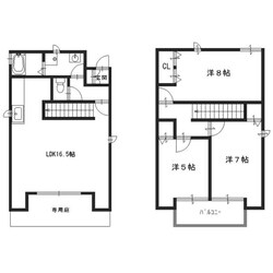 田寺借家の物件間取画像